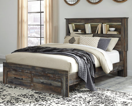 Drystan Multi Queen Bookcase Bed With 2 Storage Drawers