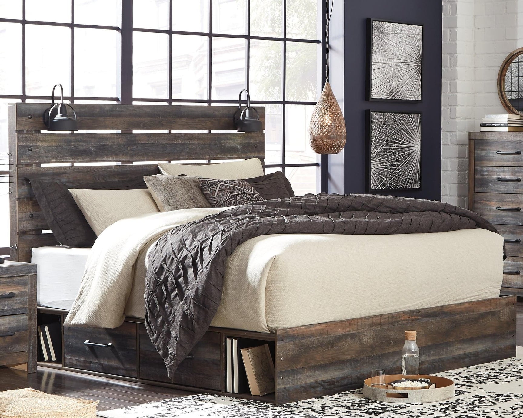 Drystan Multi King Panel Bed With 4 Storage Drawers