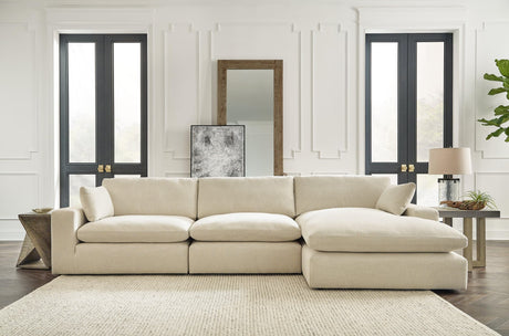 Elyza Linen Chenille 3-Piece Sectional With Chaise
