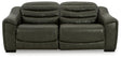 Center Line Dark Gray Leather 2-Piece Power Reclining Sectional Loveseat