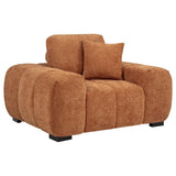 Octavia Fabric Upholstered Track Arm Accent Chair Orange