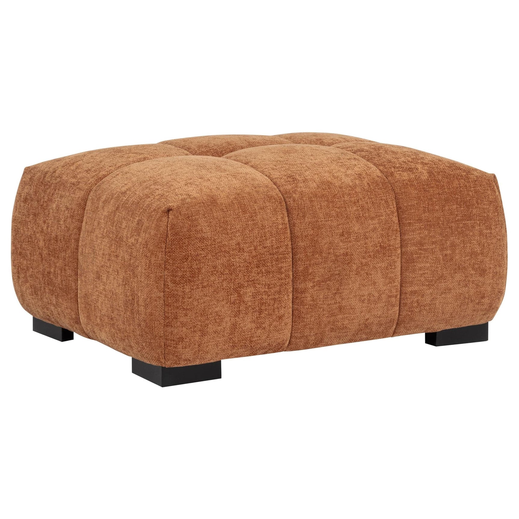Octavia Fabric Upholstered Rectangular Ottoman Orange