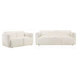 Dorset 2-piece Upholstered Round Track Arm Sofa Set White