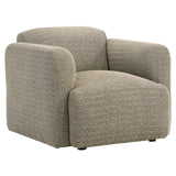 Dorset Fabric Upholstered Round Track Arm Accent Chair Brown