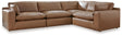 Emilia Caramel Leather 4-Piece Sectional
