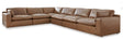 Emilia Caramel Leather 6-Piece Sectional