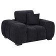 Octavia Fabric Upholstered Track Arm Accent Chair Black
