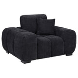 Octavia Fabric Upholstered Track Arm Accent Chair Black