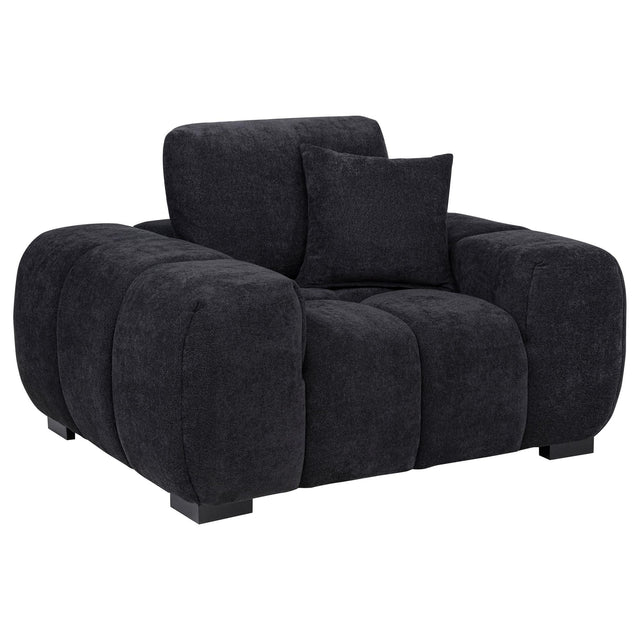 Octavia Fabric Upholstered Track Arm Accent Chair Black