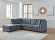 Marleton Denim Microfiber 2-Piece Sectional With Chaise