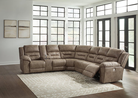 Ravenel Fossil Faux Leather 4-Piece Power Reclining Sectional