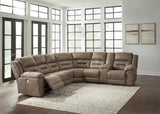 Ravenel Fossil Faux Leather 4-Piece Power Reclining Sectional