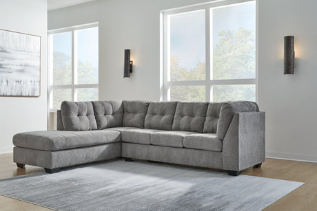 Marleton Gray Microfiber 2-Piece Sectional With Chaise