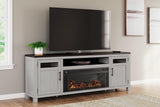 Darborn Gray Brown 88" Tv Stand With Electric Fireplace