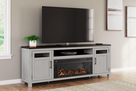 Darborn Gray Brown 88" Tv Stand With Electric Fireplace