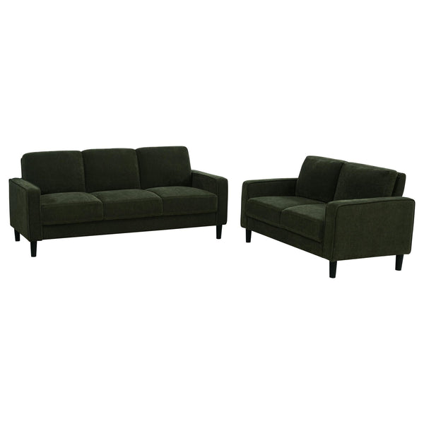 Ruth 2-piece Fabric Upholstered Track Arm Sofa Matcha Green