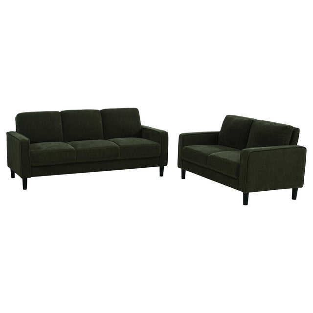 Ruth 2-piece Fabric Upholstered Track Arm Sofa Matcha Green