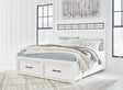Ashbryn White Natural King Panel Storage Bed