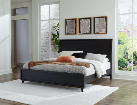 Danziar Black King Panel Bed
