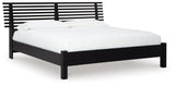 Danziar Black Queen Slat Panel Bed