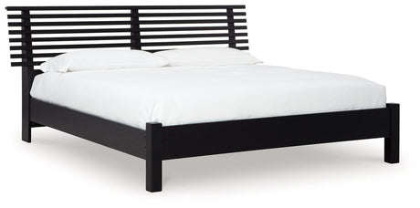Danziar Black Queen Slat Panel Bed
