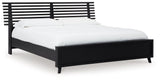 Danziar Black Queen Slat Panel Bed