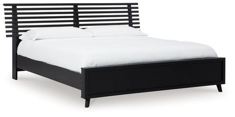 Danziar Black Queen Slat Panel Bed
