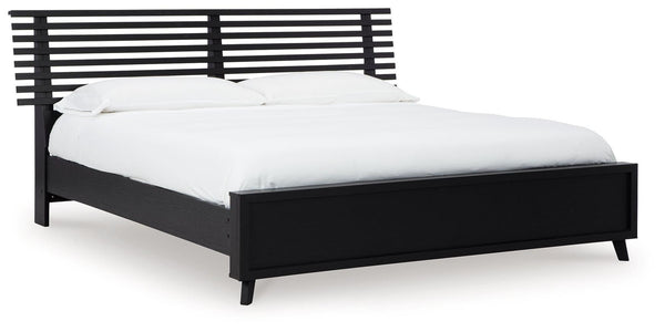 Danziar Black Queen Slat Panel Bed