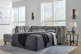 Marleton Gray Microfiber 2-Piece Sleeper Sectional With Chaise