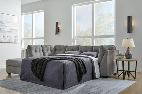 Marleton Gray Microfiber 2-Piece Sleeper Sectional With Chaise