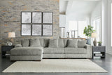 Lindyn Fog Velvet 3-Piece Sectional With Chaise
