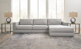 Amiata Glacier Leather 2-Piece Sectional With Chaise