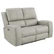 Brickston Triple Power Reclining Loveseat Grey