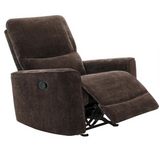 Navarro Chenille Upholstered Glider Recliner Dark Brown