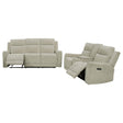 Kennett 2-piece Chenille Power Reclining Sofa Set Ivory
