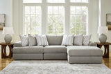 Avaliyah Ash Chenille 3-Piece Sectional With Chaise