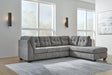 Marleton Gray Microfiber 2-Piece Sectional With Chaise