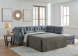 Marleton Denim Microfiber 2-Piece Sleeper Sectional With Chaise