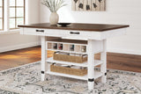 Valebeck White/Brown Counter Height Dining Table D546-32 - Ella Furniture