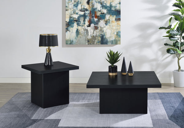 Devar 3-piece Square Cocktail Coffee End Table Set Black