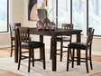 Haddigan Dark Brown Counter Height Dining Table And 4 Barstools