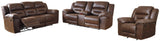 Stoneland Chocolate Sofa, Loveseat And Recliner - Ella Furniture