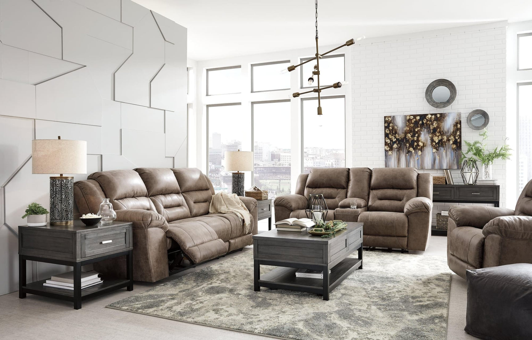 Stoneland Fossil Sofa, Loveseat And Recliner - Ella Furniture