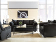 Darcy Black Sofa, Loveseat And Recliner - Ella Furniture