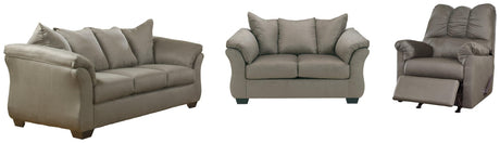 Darcy Cobblestone Sofa, Loveseat And Recliner - Ella Furniture