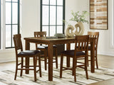 Ralene Medium Brown Counter Height Dining Table And 4 Barstools