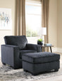 Altari Slate Chair And Ottoman - Ella Furniture