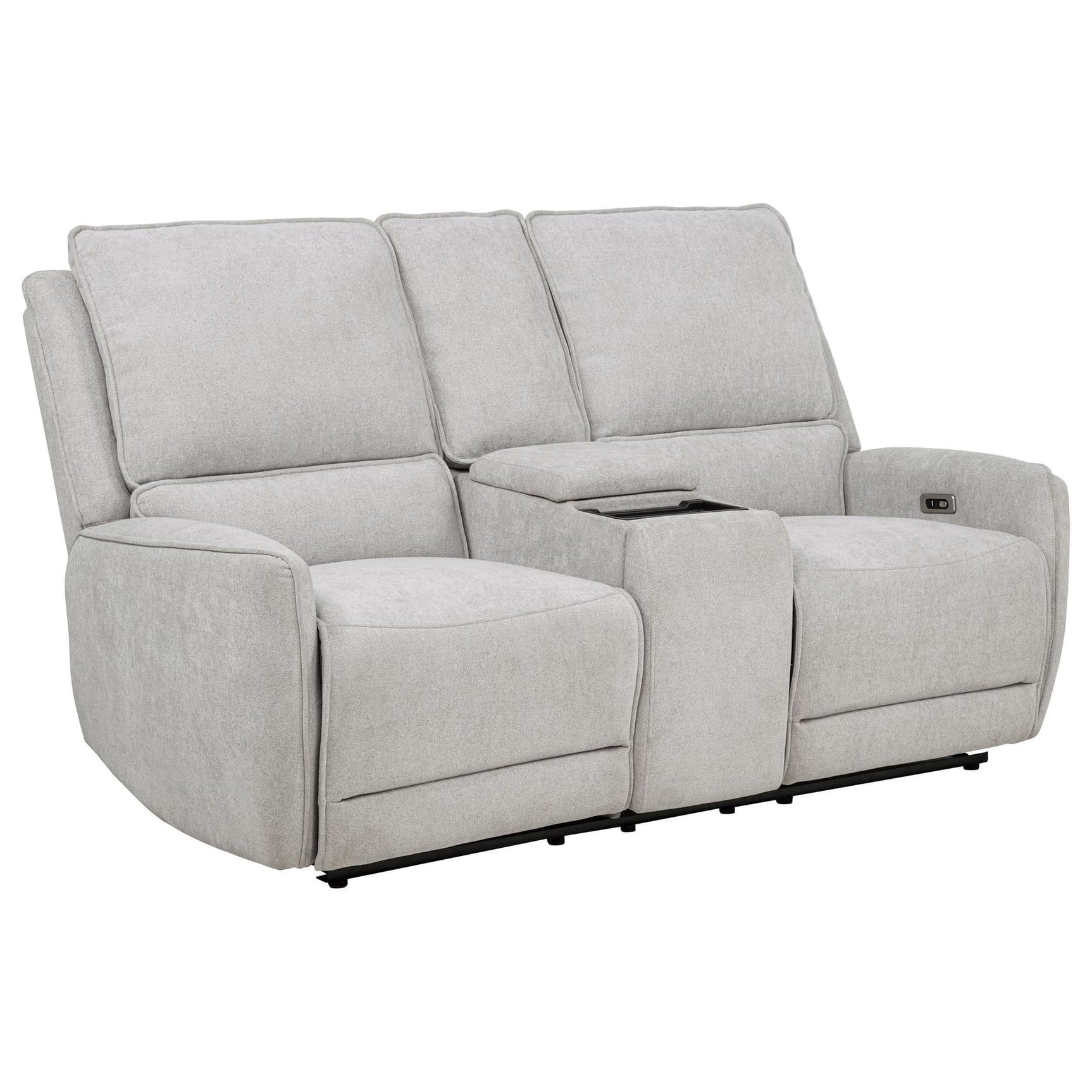 Sylmar Chenille Upholstered Power Reclining Loveseat Dove Grey