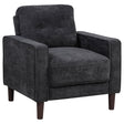 Bowen II Fabric Upholstered Track Arm Chair Steel Grey