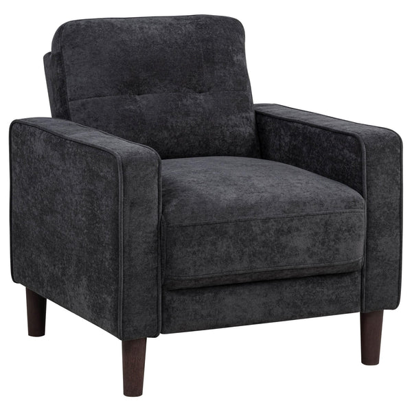 Bowen II Fabric Upholstered Track Arm Chair Steel Grey
